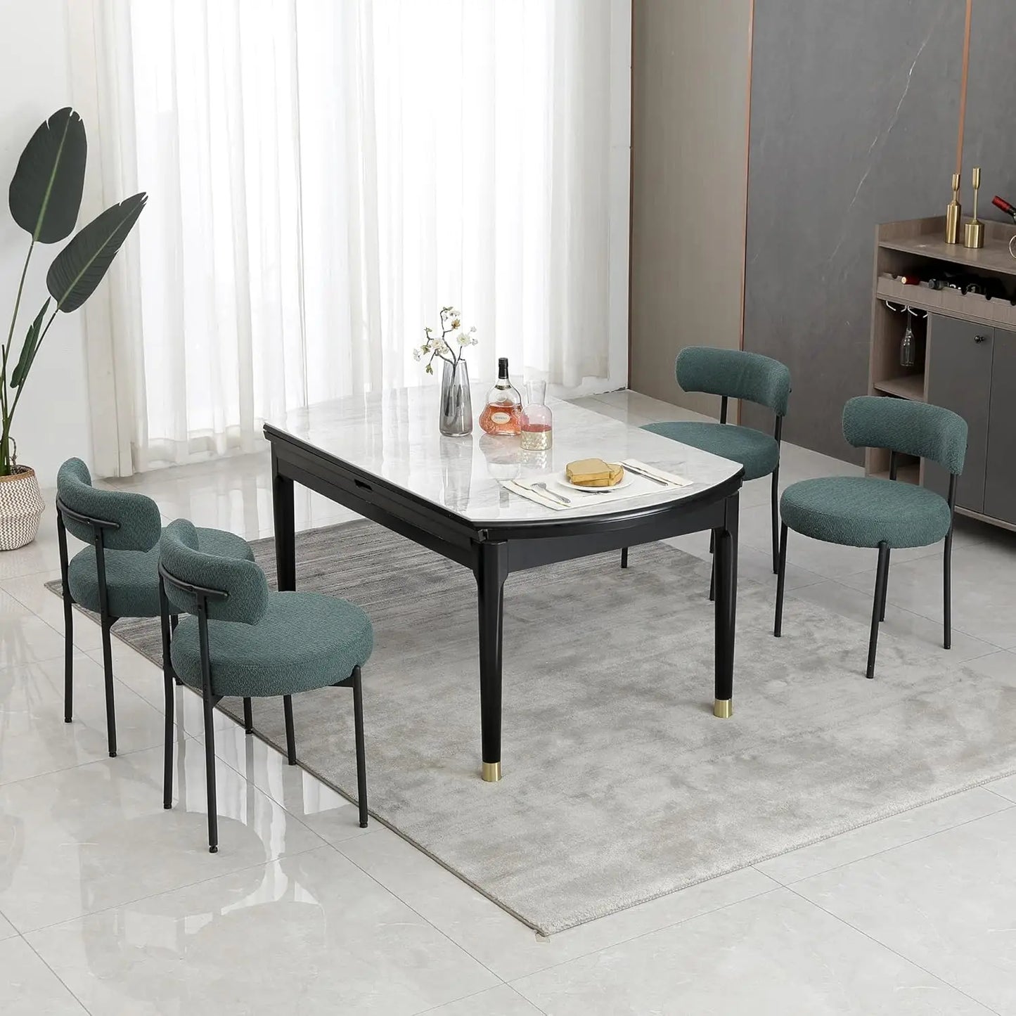 MOYU Boucle Dining Chairs Set of 4 Modern Upholstered