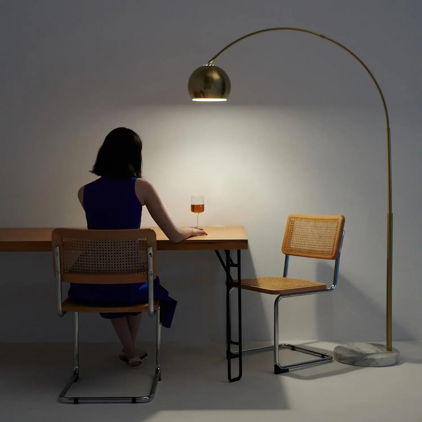 Brightech Olivia Arc Floor Lamp LED Light For Living Rooms