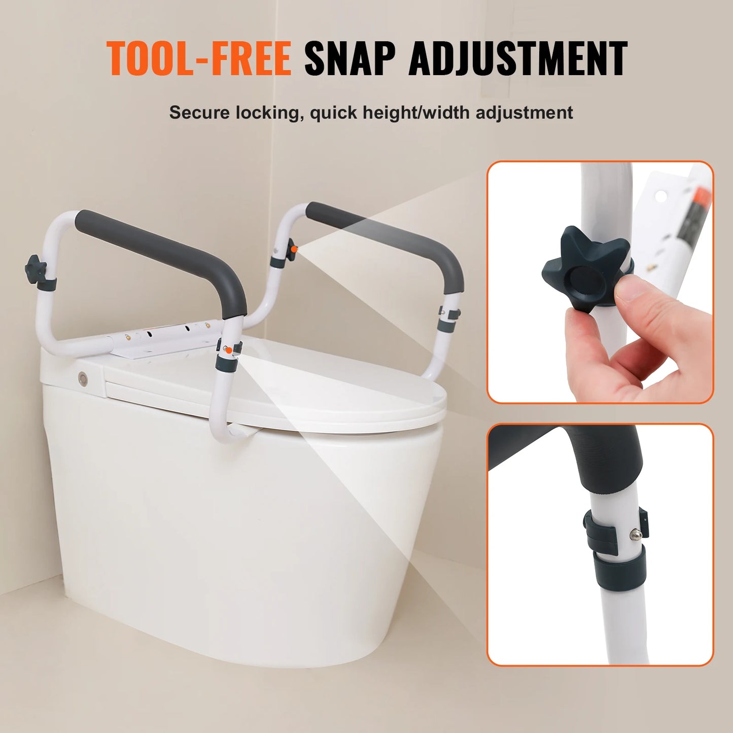 SucceBuy Toilet Safety Rail 300 Lbs Capacity Fits Most Toilets
