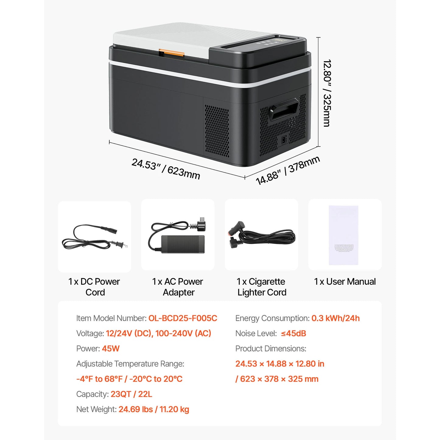 SucceBuy Portable Car Refrigerator Freezer Cooler Compressor 110-240V Camping