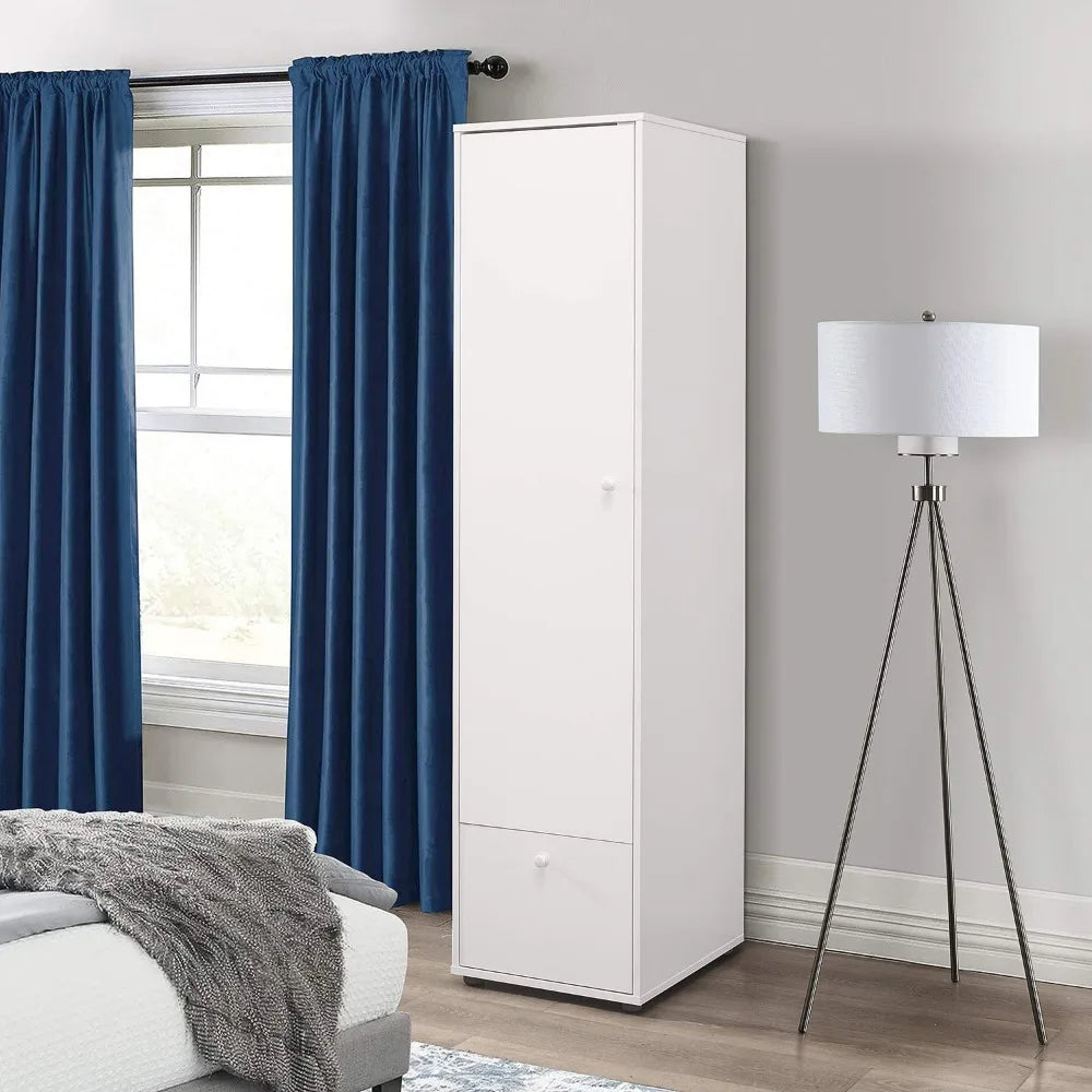 Wardrobe Armoire With Shelves And Drawer For Bedroom Storage