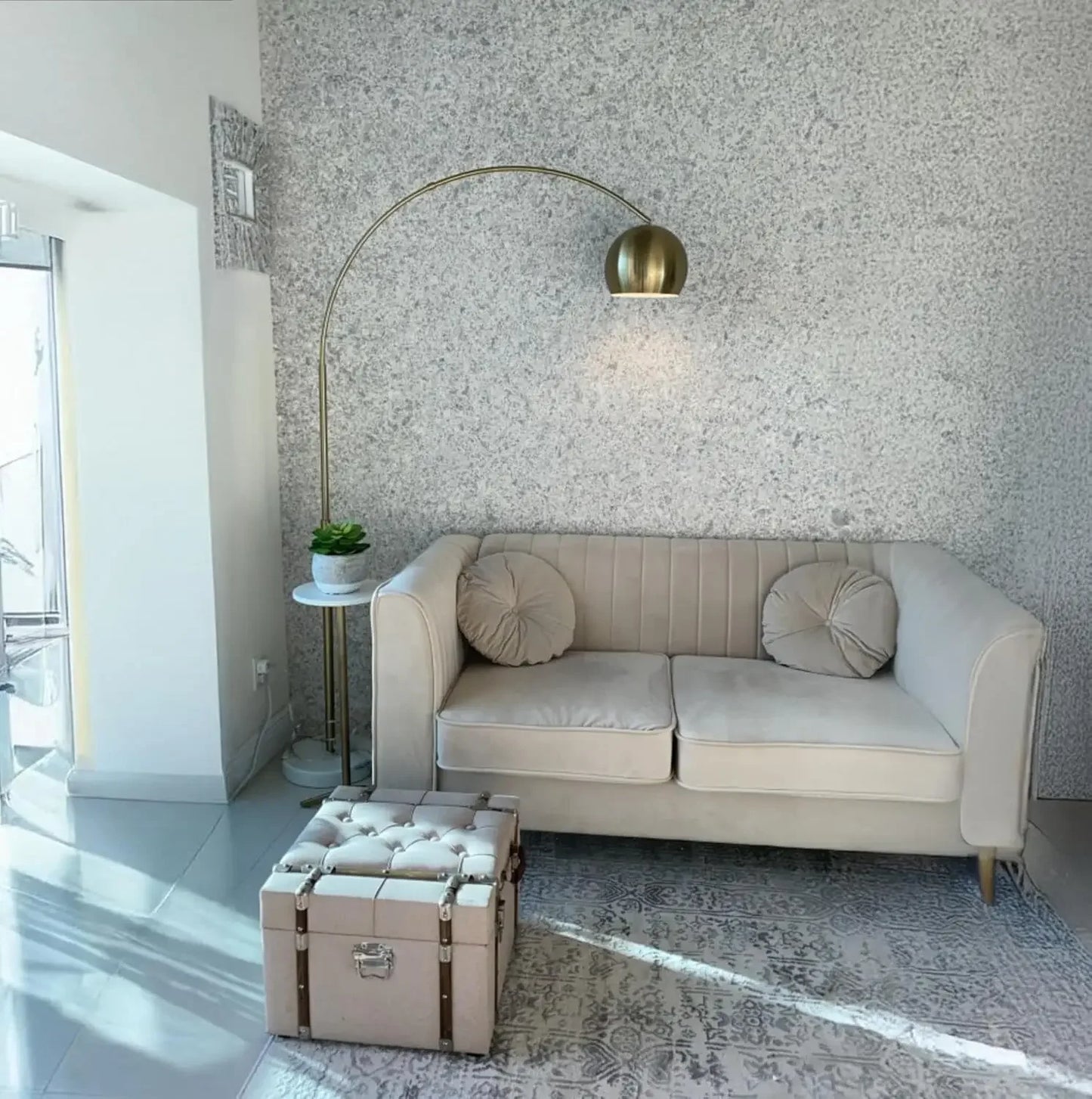 Brightech Olivia Arc Floor Lamp LED Light For Living Rooms