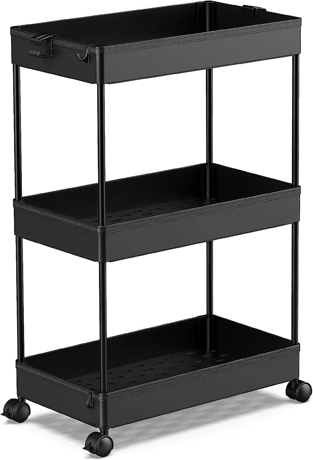 Rolling Storage Cart 3 Tier Organizer For Kitchen Office Bathroom