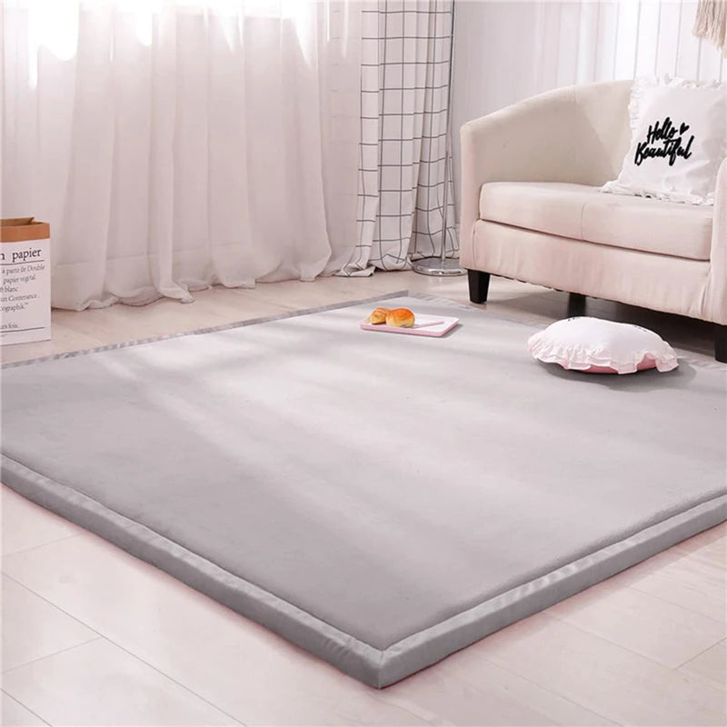 Japanese Tatami Rug Coral Velvet Padded Baby Play Mat For Kids