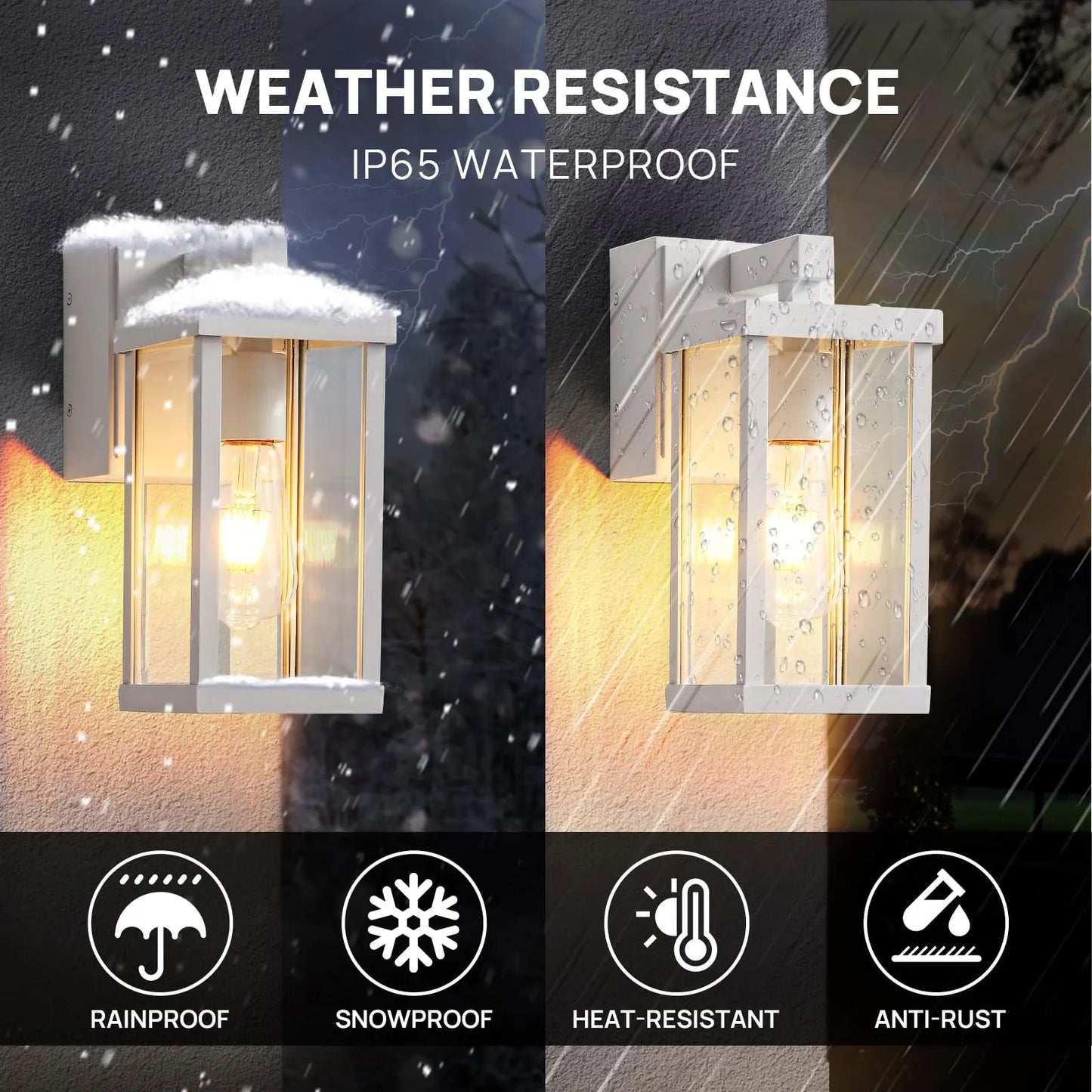 Dusk To Dawn Exterior Wall Light With GFCI Outlet Mounting