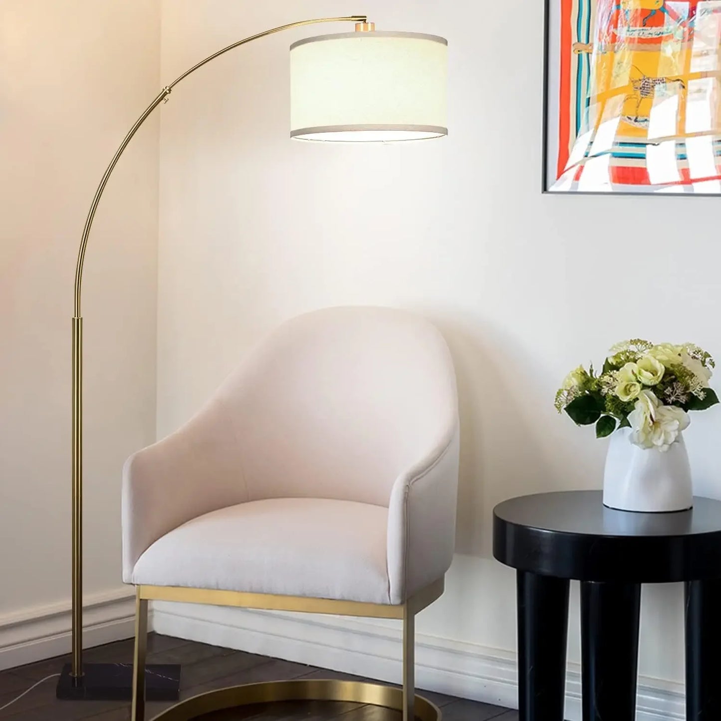 Brightech Logan Arc Floor Lamp For Living Rooms And Bedrooms