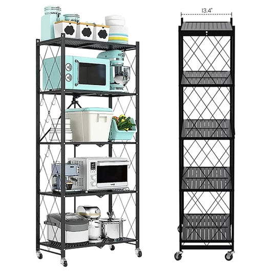 Storage Shelving 5 Tier With Wheel Unit Metal Shelf