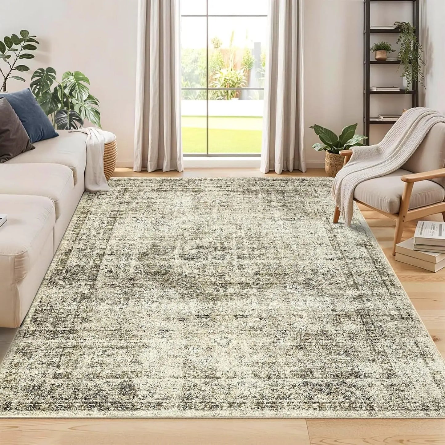 TWISTER.CK Washable Area Rug Non Slip Backing Indoor Carpet