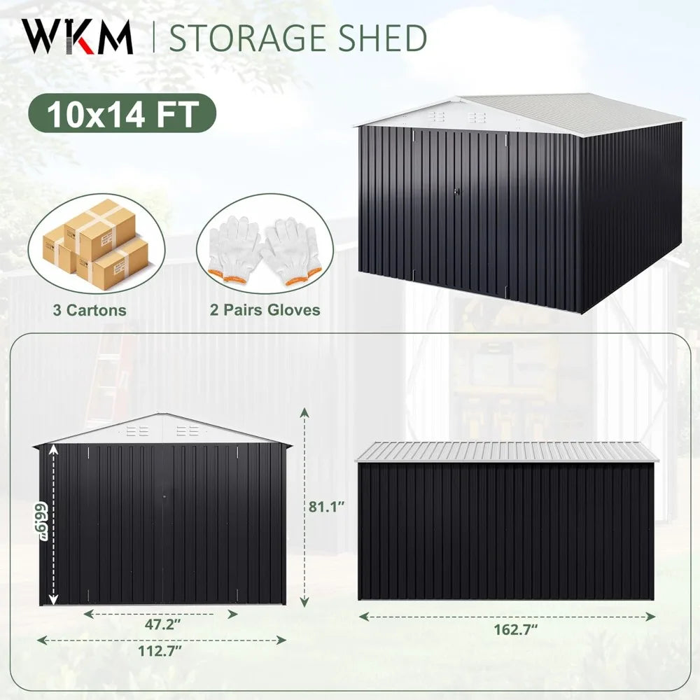 XIAOLANG Metal Outdoor Storage Shed With Lockable Doors