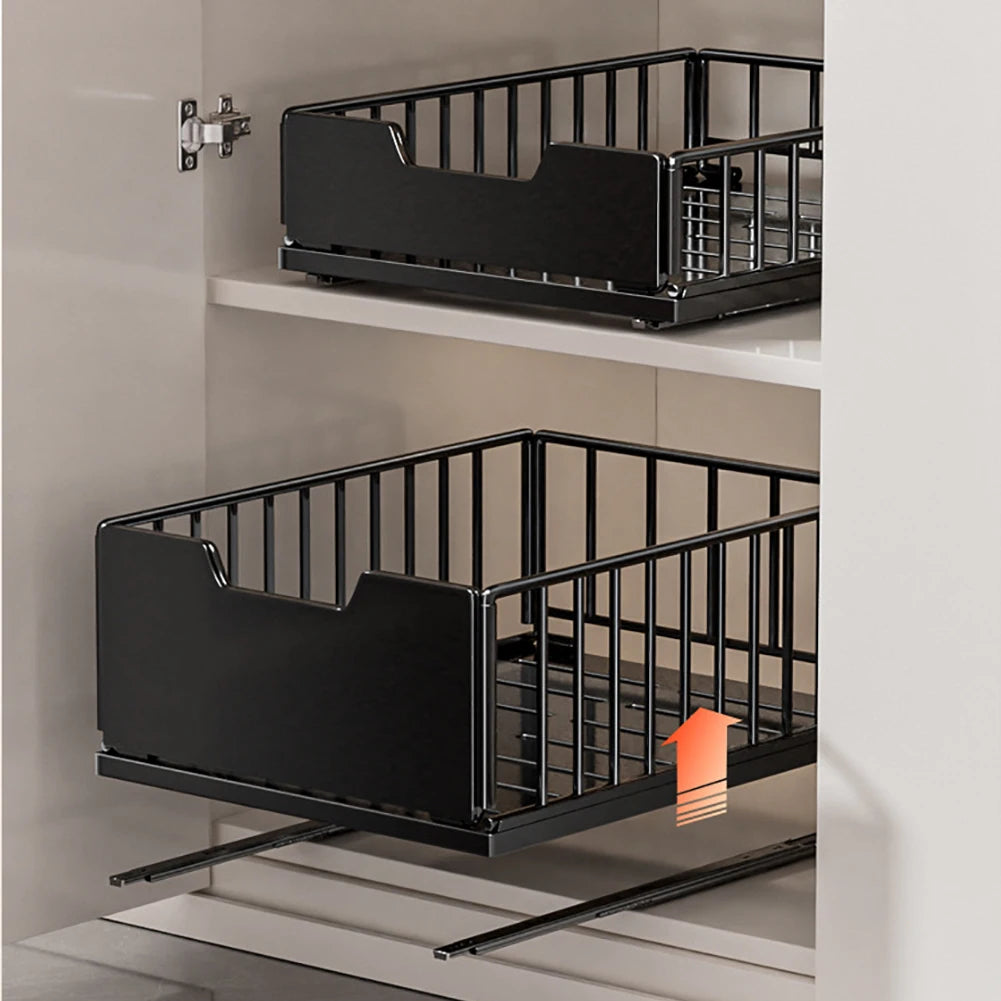 TWISTER.CK Pull Out Cabinet Organizer With Foldable Steel Drawers
