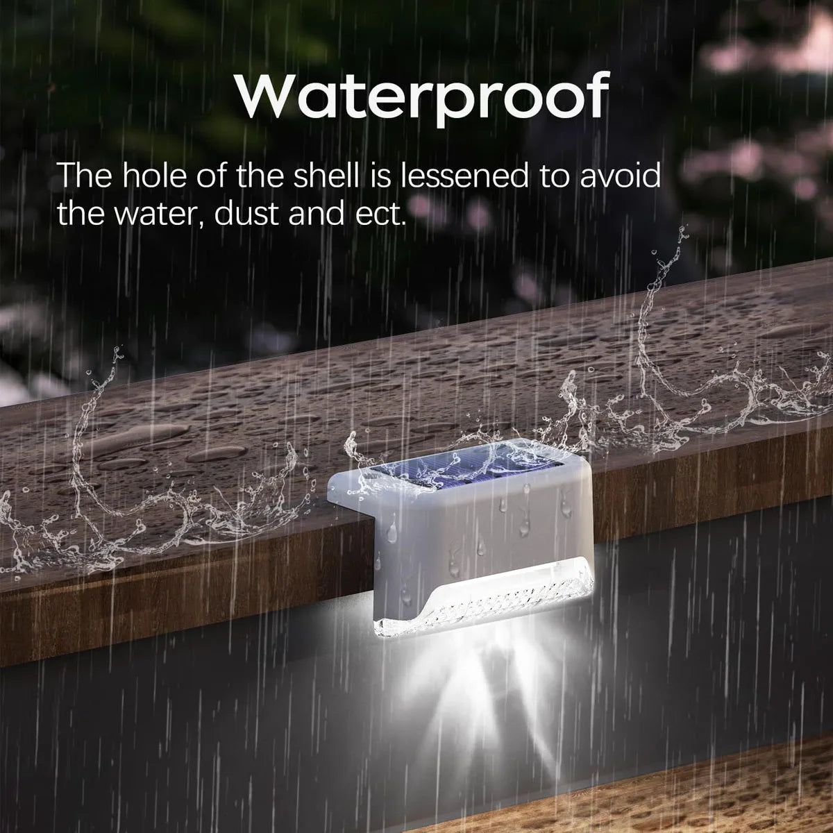 Four Pack Solar Powered Deck Lights Outdoor Waterproof LED