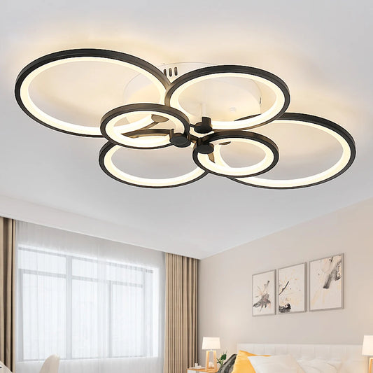 Acrylic LED Ceiling Light 4 6 8 Heads SteplessDimming FlushMount