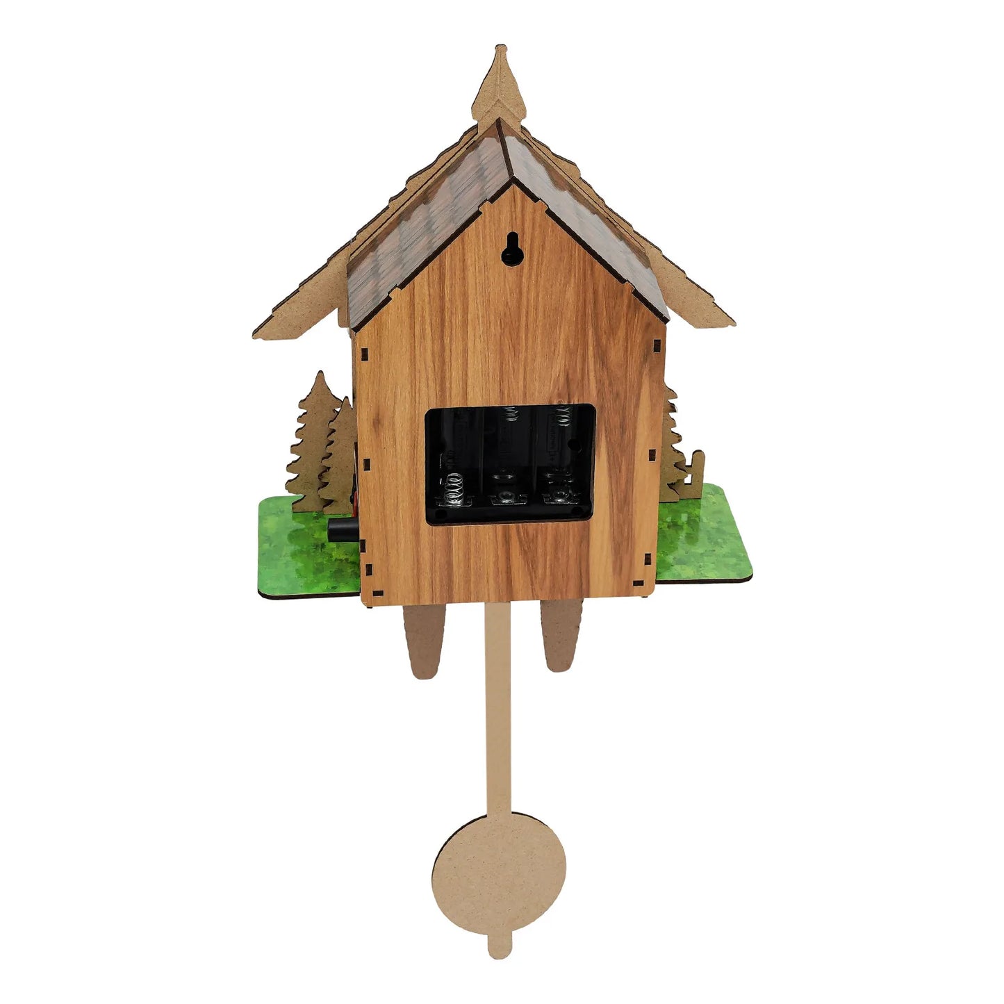 Traditional Cuckoo Wall Clock Chalet Forest House Wooden Quartz Pendulum