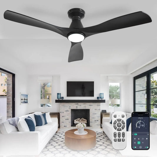 Ceiling Fan With Lights 3 Blade Flush Mount Dimmable Indoor Outdoor