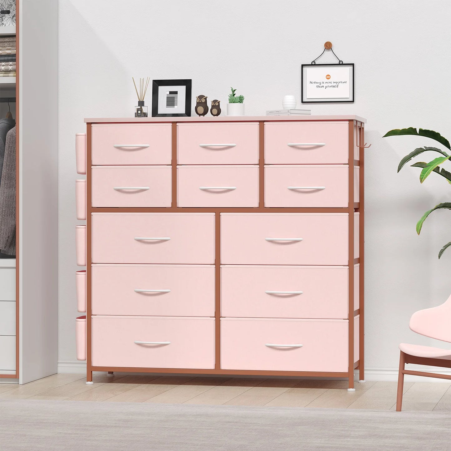 HiMISS 12-Drawer Dresser for Bedroom with Fabric Storage