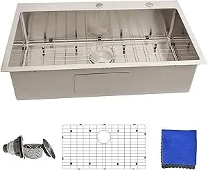 XMSJ Drop-In Kitchen Sink 16-Gauge Stainless Steel