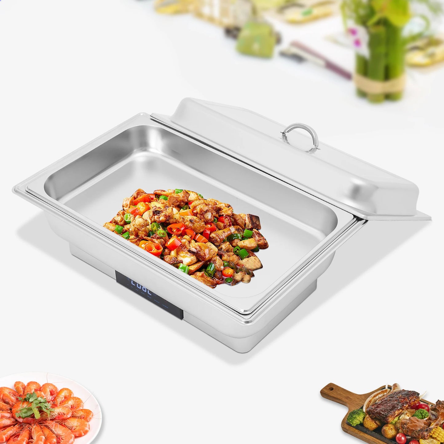 Bymaocar 9L Electric Chafing Dish Buffet With Digital Temperature Control