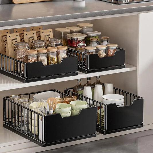 TWISTER.CK Pull Out Cabinet Organizer With Foldable Steel Drawers