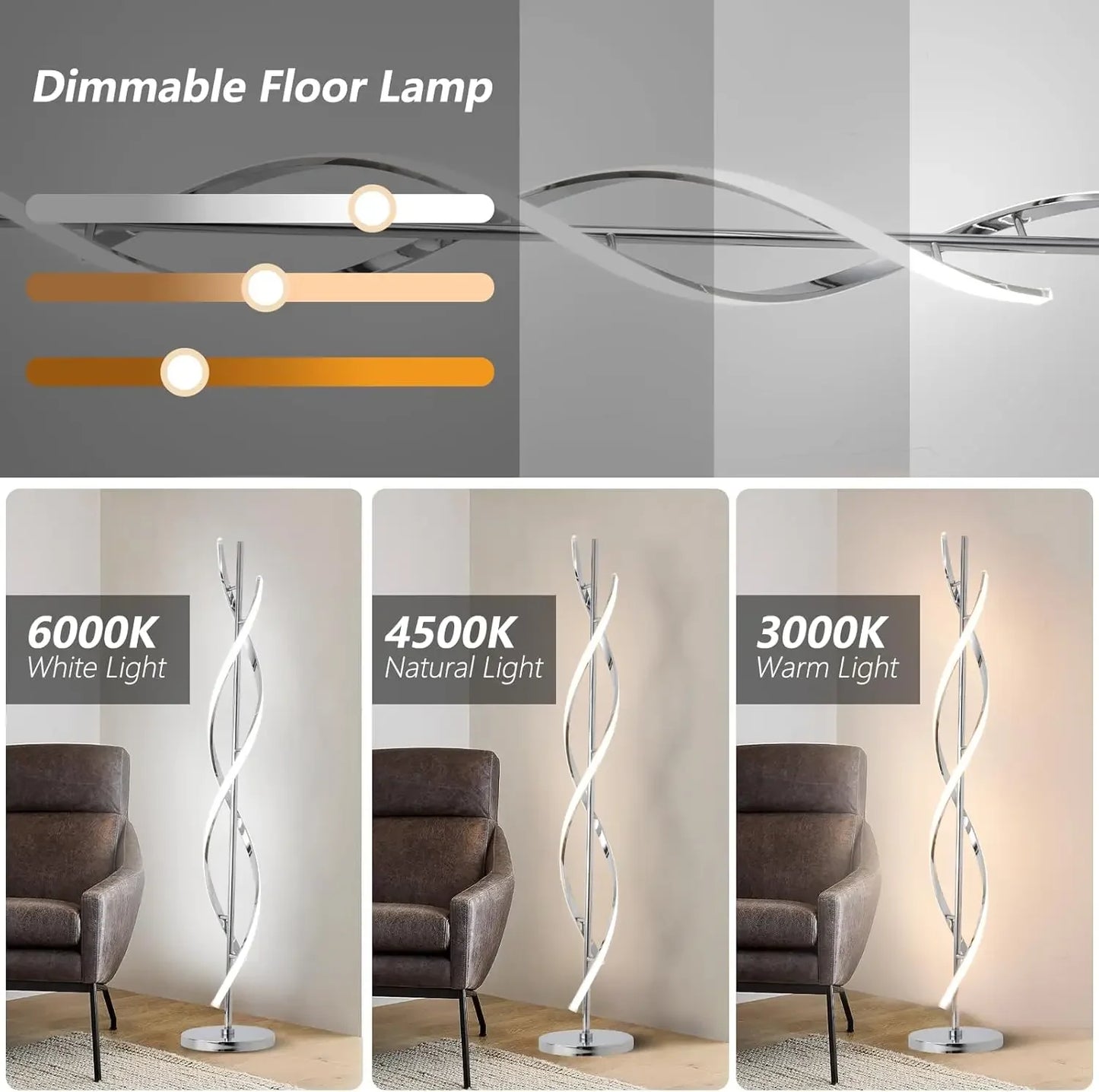 Adisun 40W LED Modern Floor Lamp With Remote Control