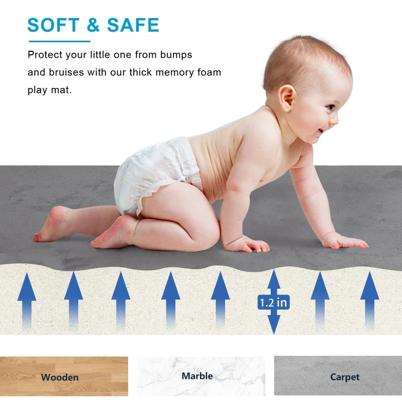 Japanese Tatami Rug Coral Velvet Padded Baby Play Mat For Kids