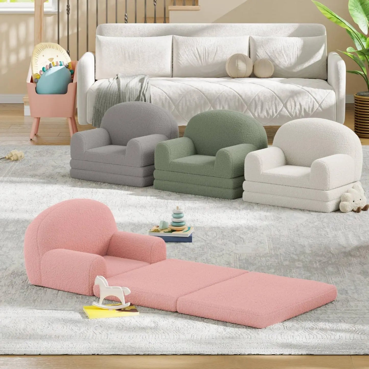 Studyset Kids Sofa Chair 2-In-1 Convertible Toddler Couch