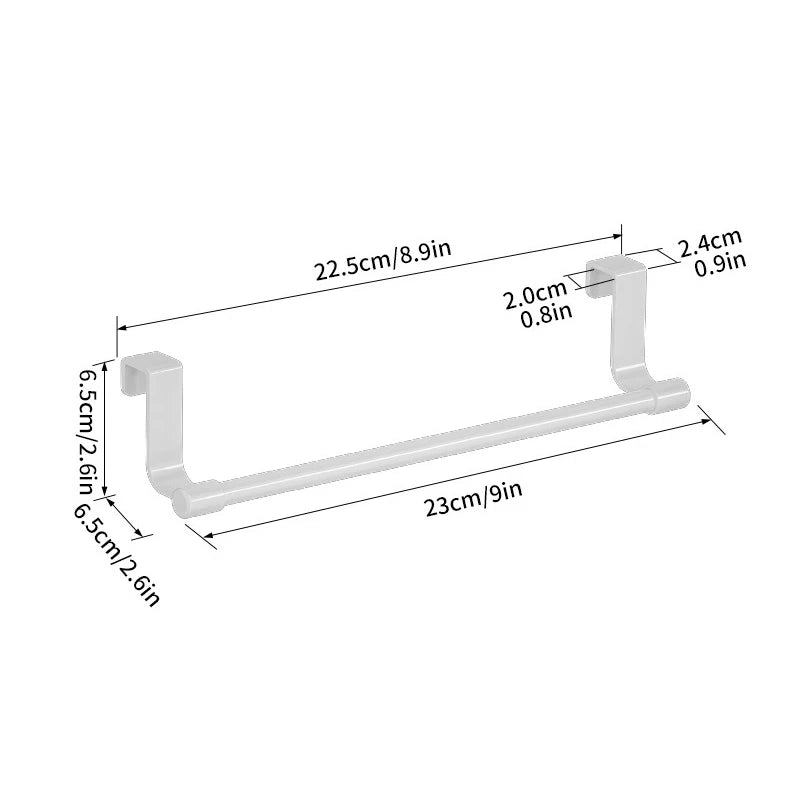 No Drill Over Cabinet Door Towel Rack Organizer for Kitchen