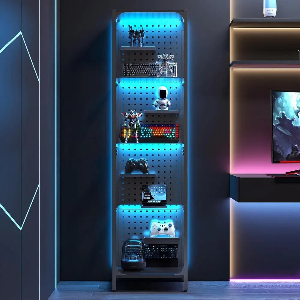 LED Glass Display Cabinet For Collectibles With Four Shelves