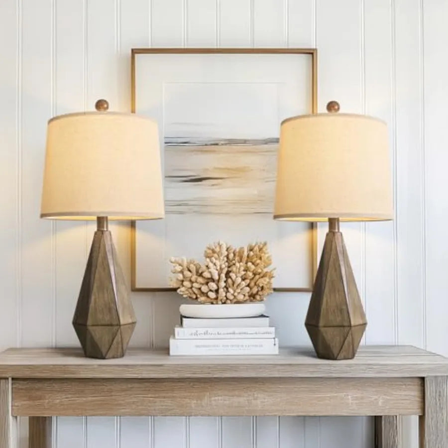 Retro Farmhouse Table Lamps Set Of Two For Living Room And Bedroom