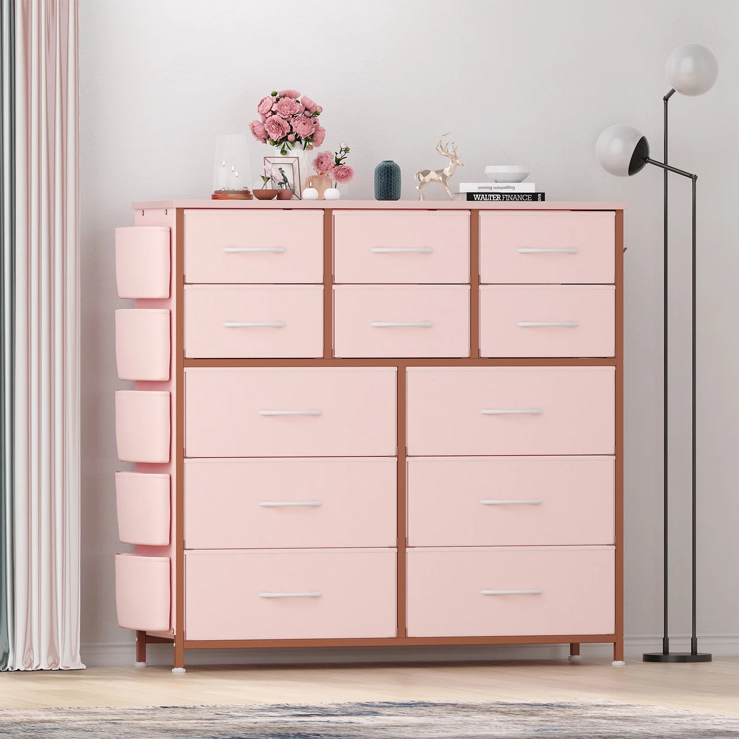 HiMISS 12-Drawer Dresser for Bedroom with Fabric Storage