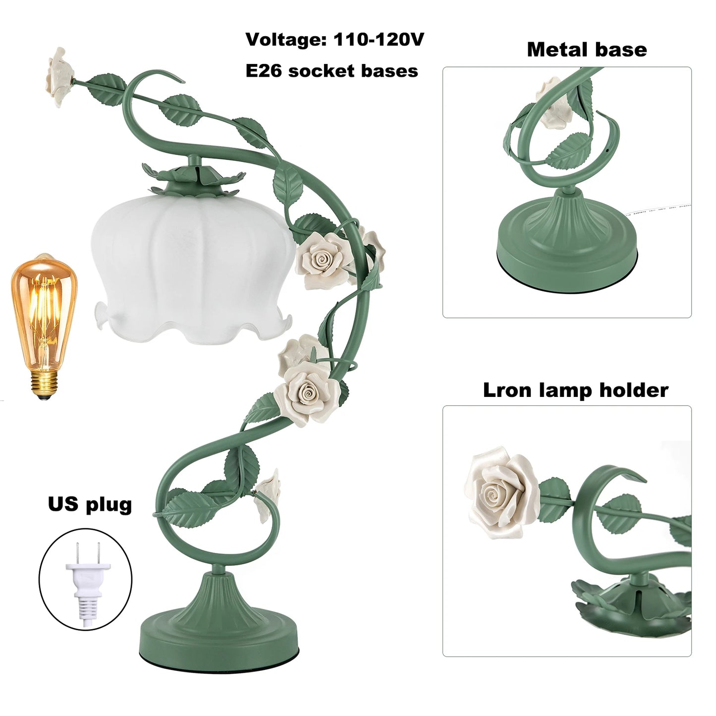 Loyalheartd Modern Bedside Lamp Flower Petal Reading Light