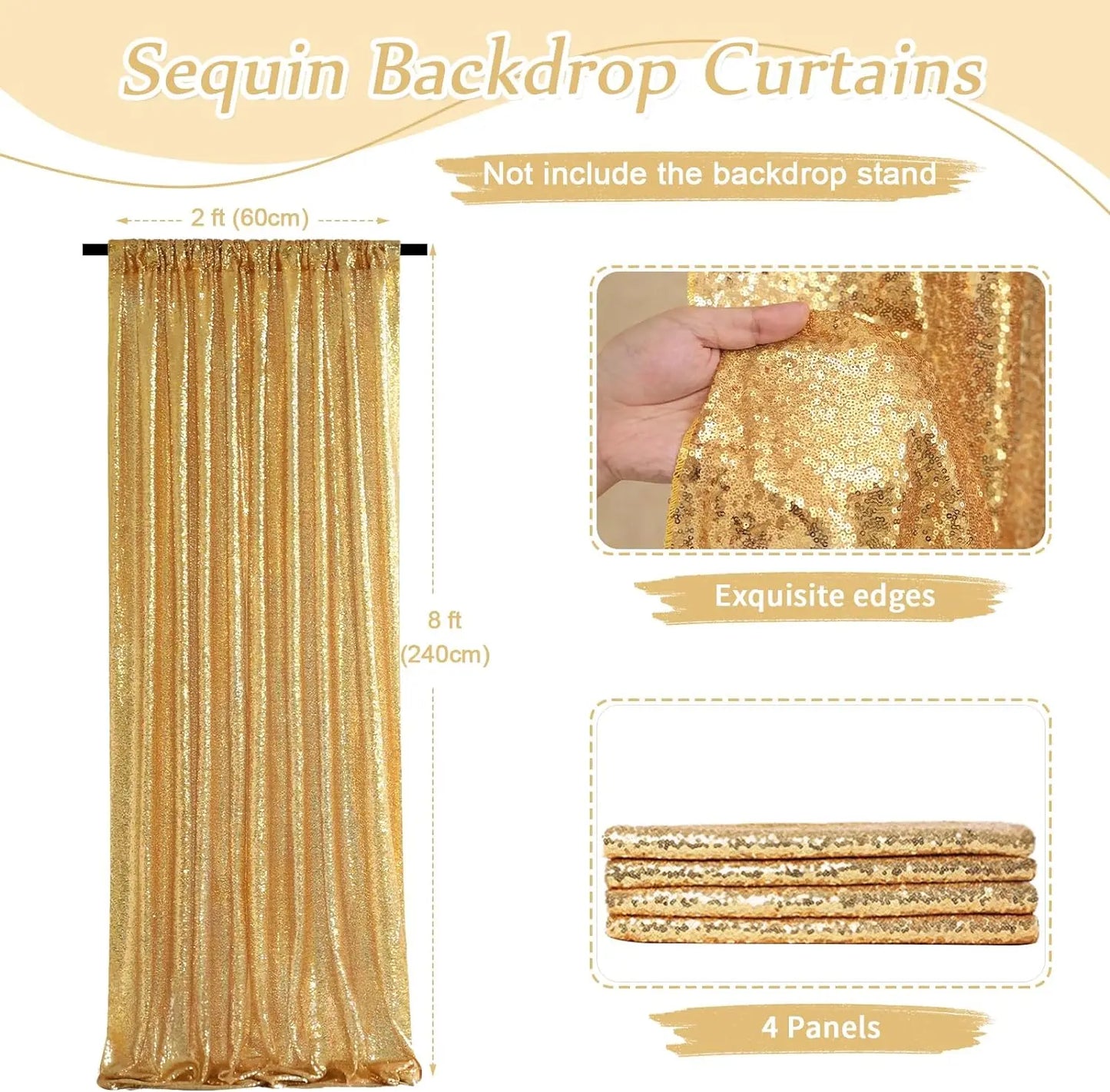 Sequin Backdrop Curtains Panels For Photography And Events