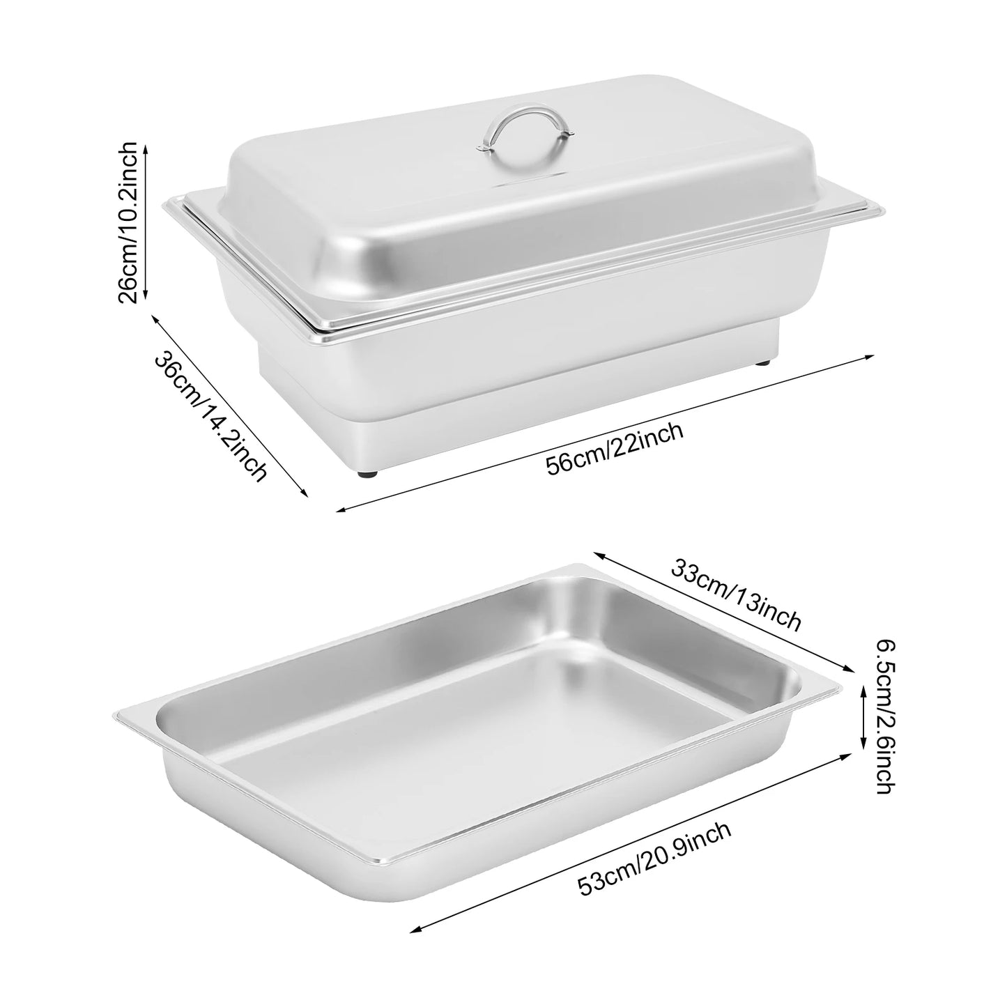 Bymaocar Electric Chafing Dish Buffet Warmer With Digital Temperature Control