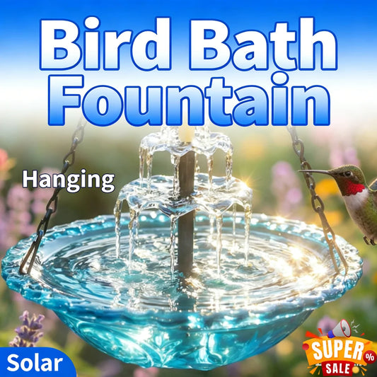 Solar Cascade Hanging Bird Bath Fountain For Garden Patio