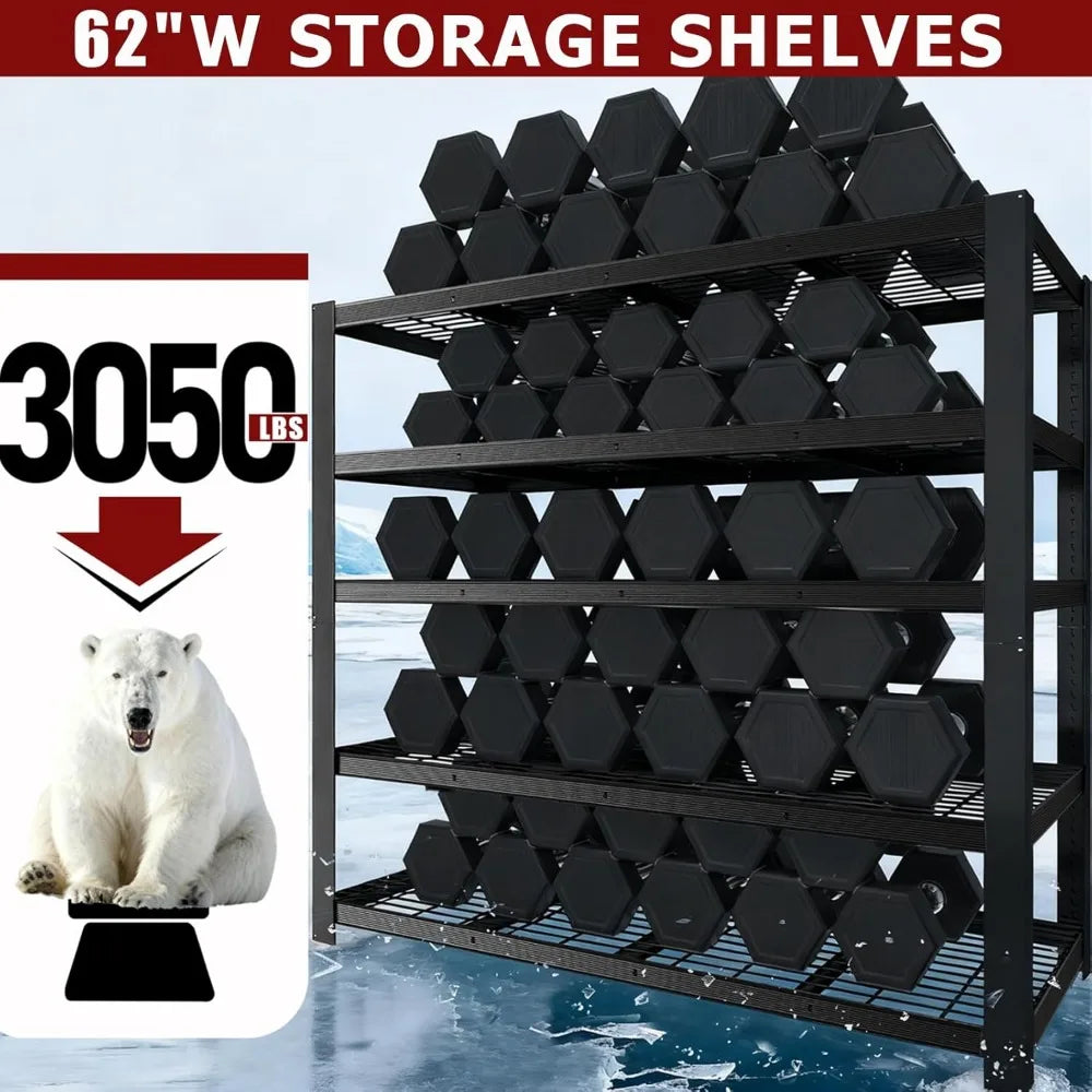 Heavy Duty Metal Shelving Unit 5 Tier Adjustable Storage Rack