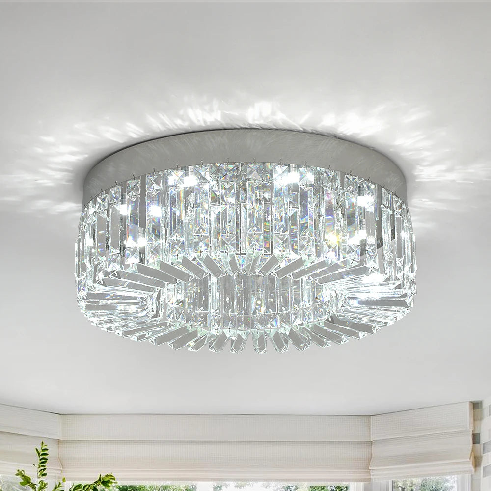 VETRULUS Crystal Ceiling Lamp Gold Modern Chandelier For Living Room