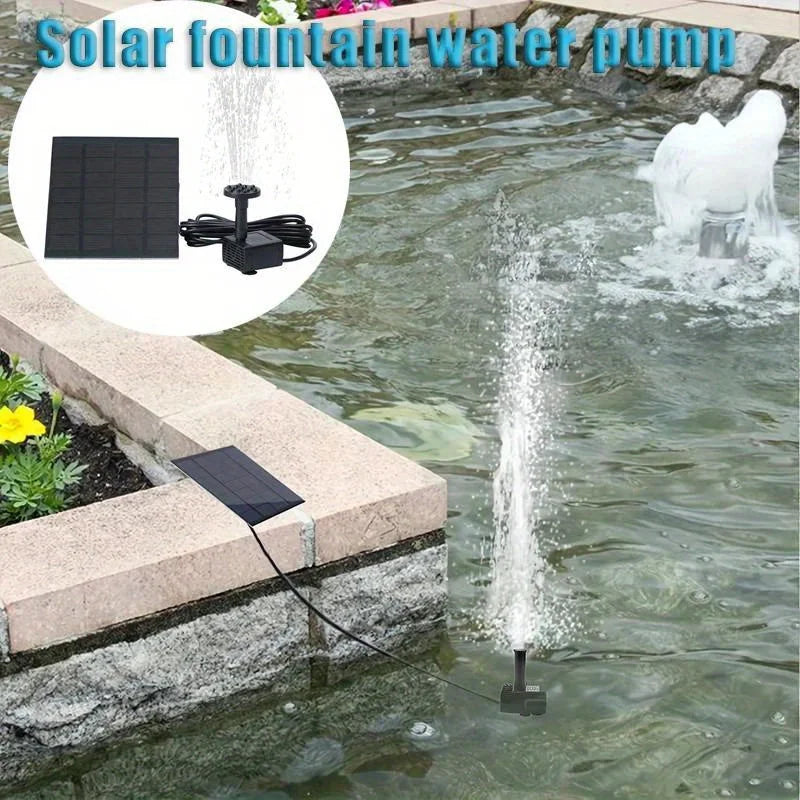 Solar Fountain Pump With 6 Nozzles And 1.4W Solar Panel