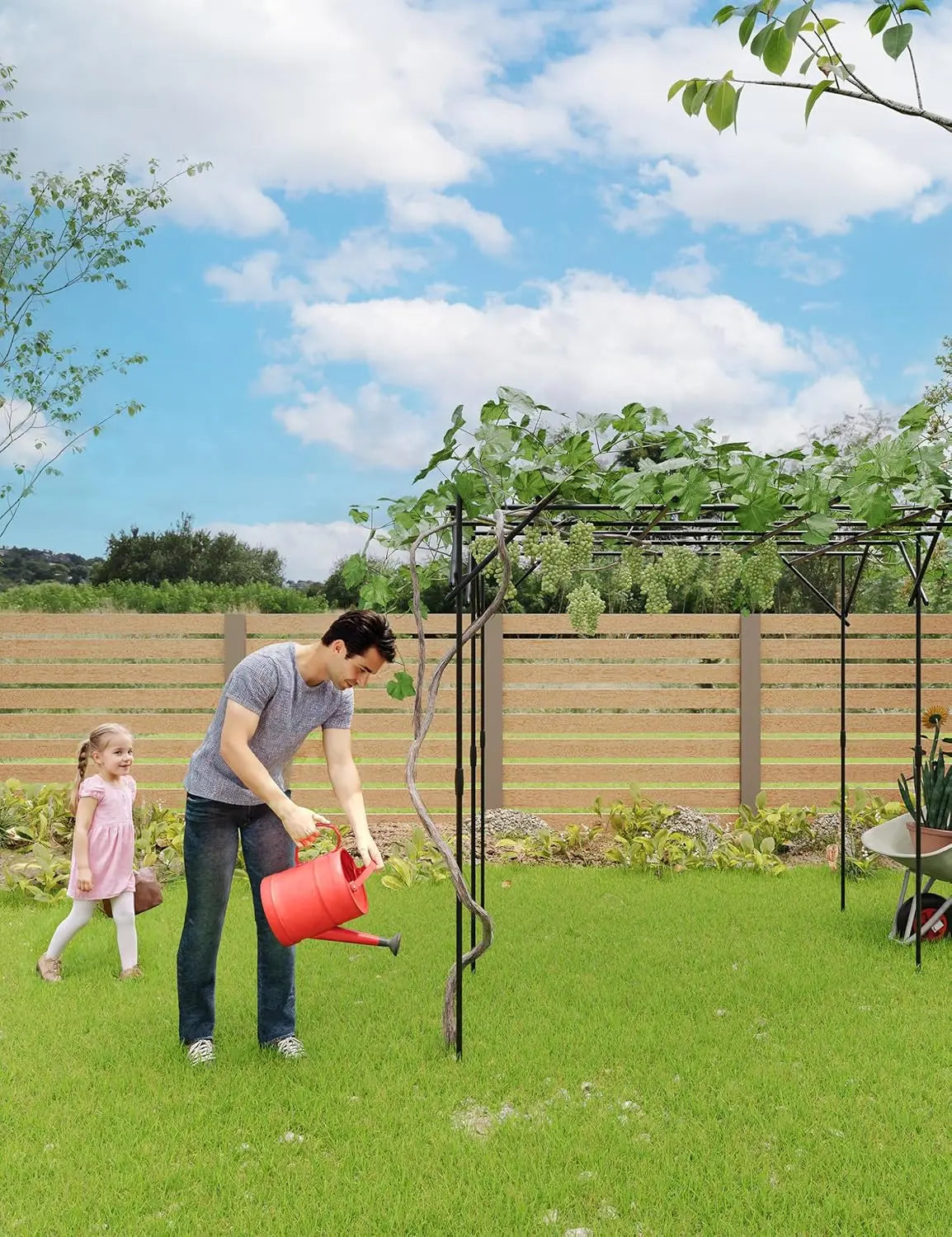 Garden Trellis Arch Made Of Rust Resistant Metal For Outdoors