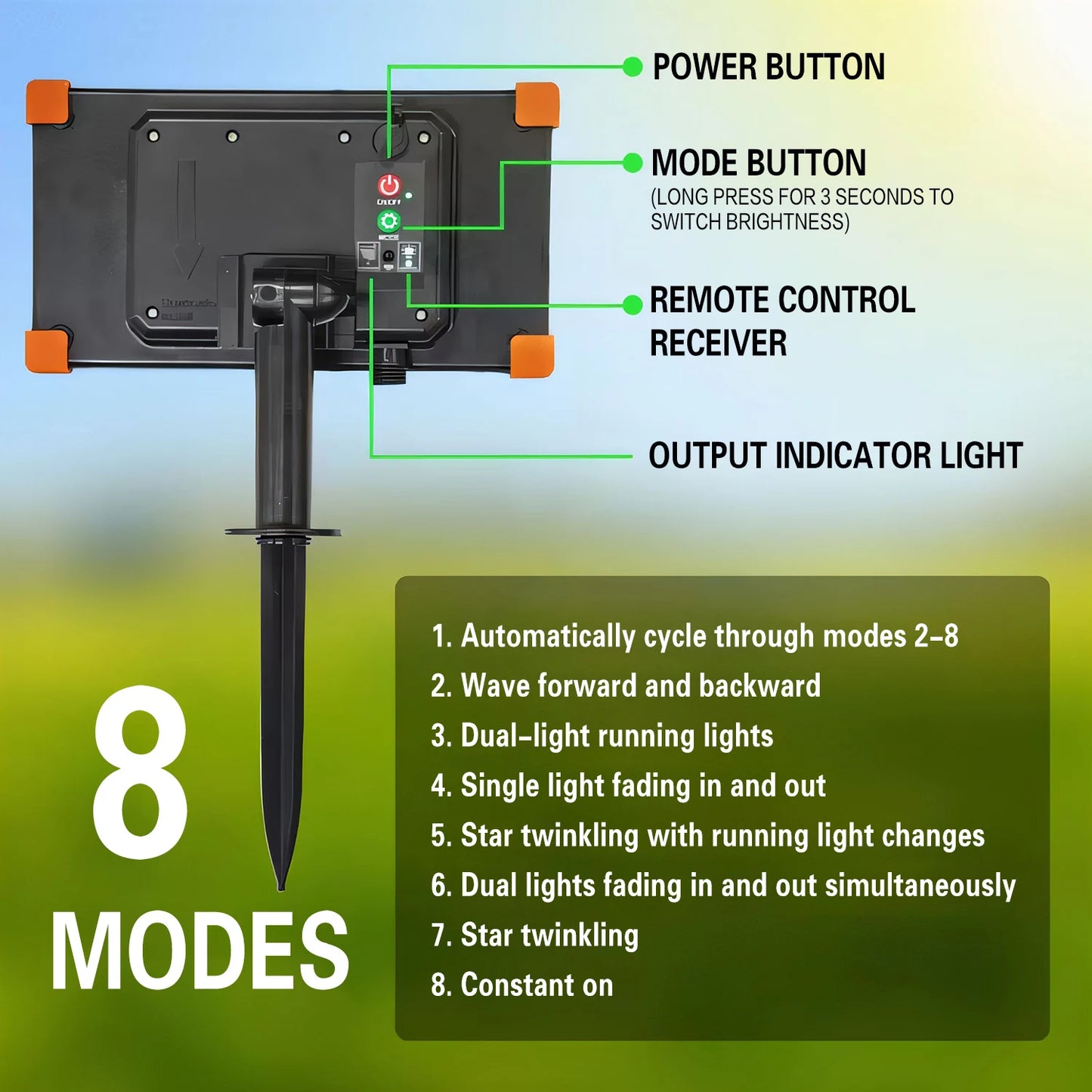 Solar String Lights With Remote Outdoor Patio Waterproof