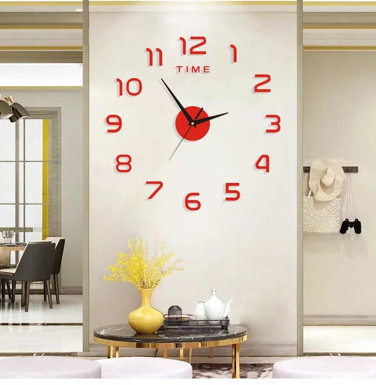 Modern Design Large Wall Clock Quartz DIY Kit Luminova Face