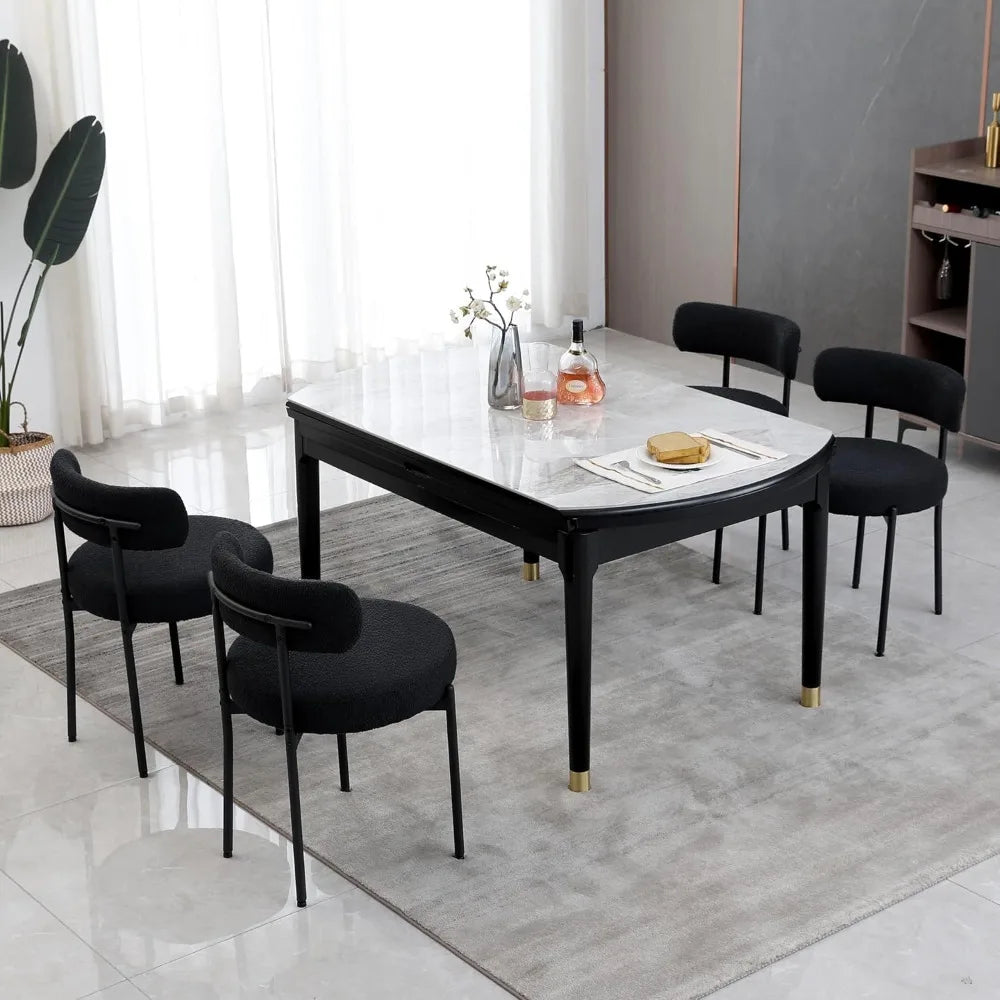 MOYU Boucle Dining Chairs Set of 4 Modern Upholstered