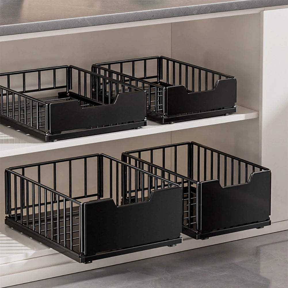 TWISTER.CK Pull Out Cabinet Organizer With Foldable Steel Drawers