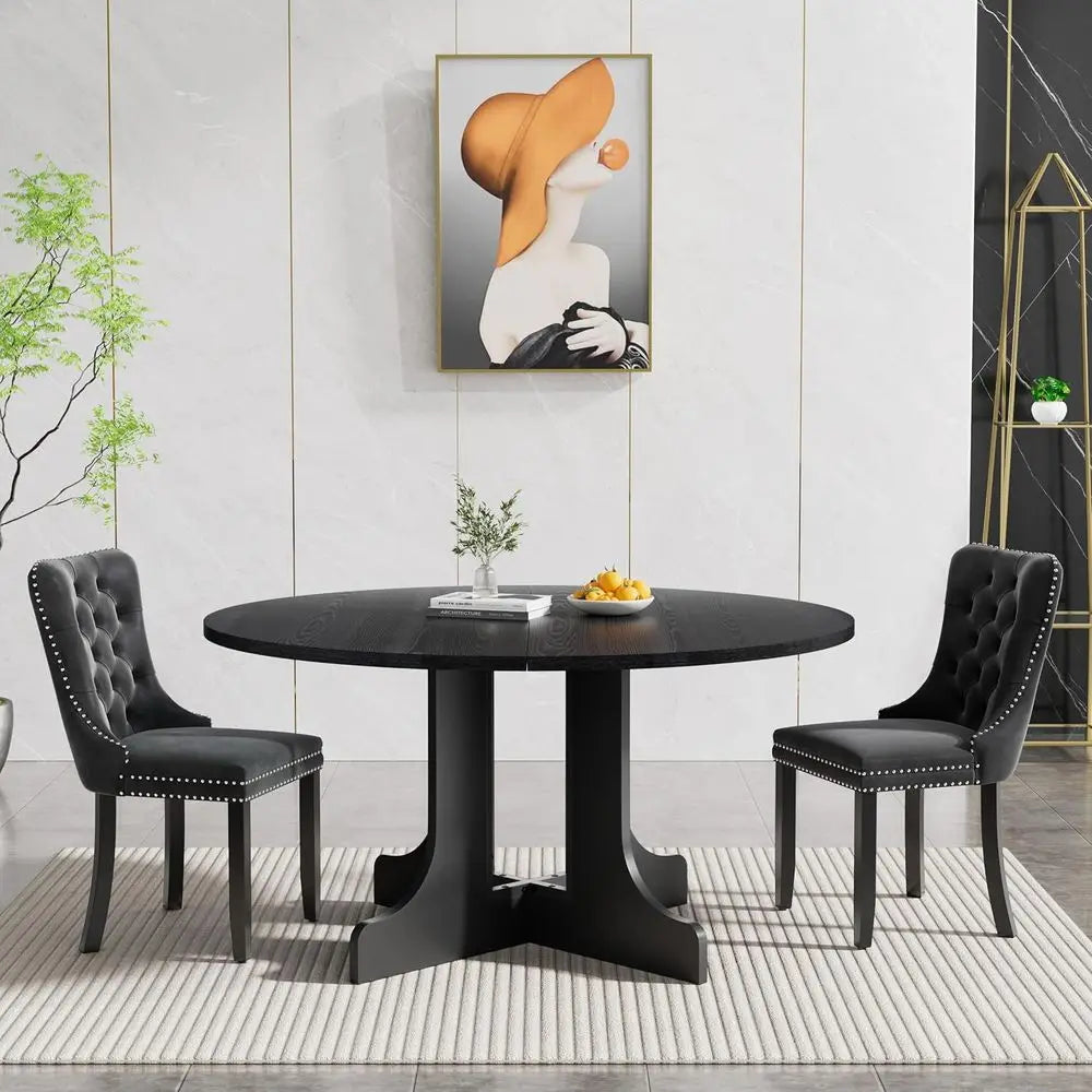 Extendable Versatile Oval Wood Dining Table Set With Chairs