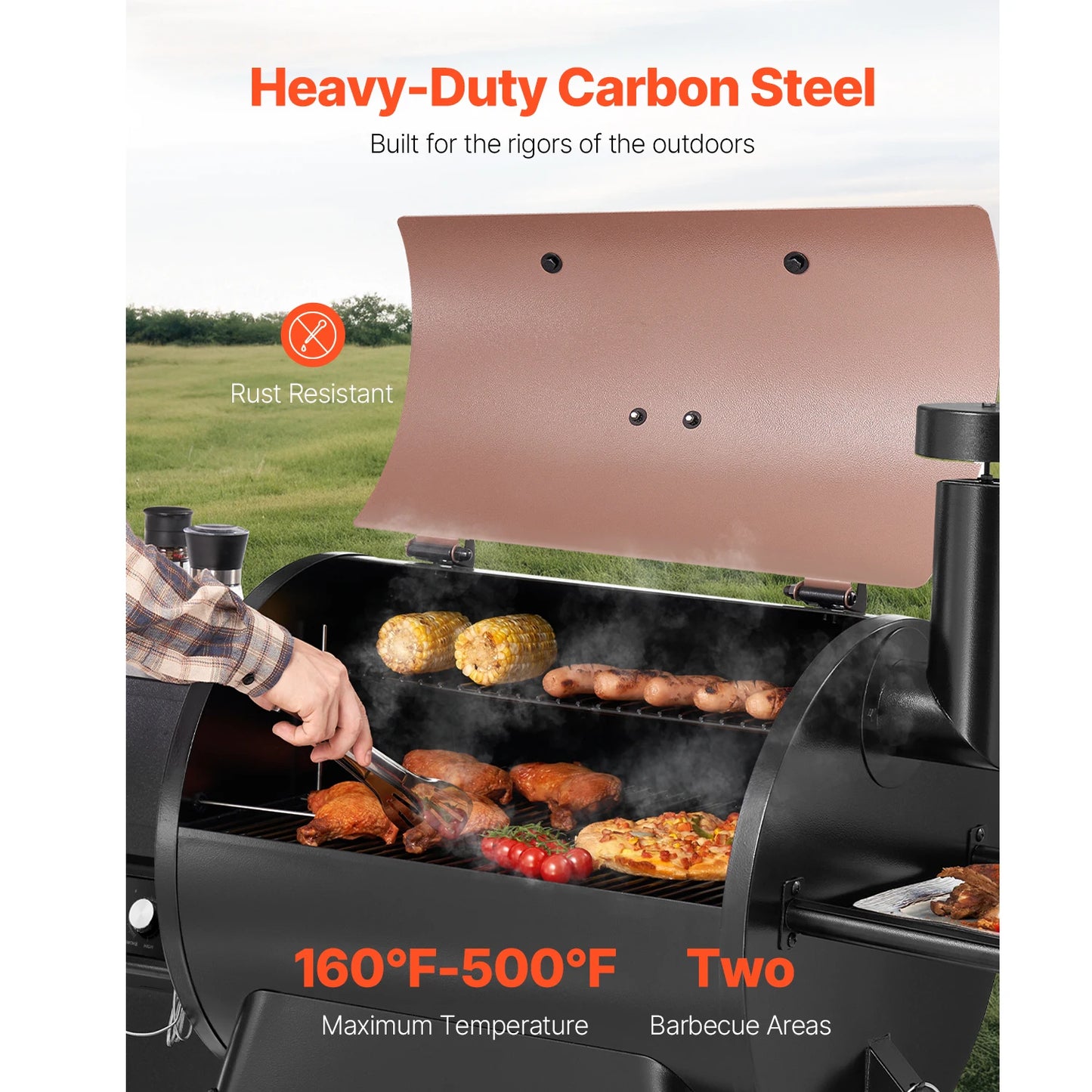SucceBuy Wood Pellet Grill Smoker With WiFi App Control