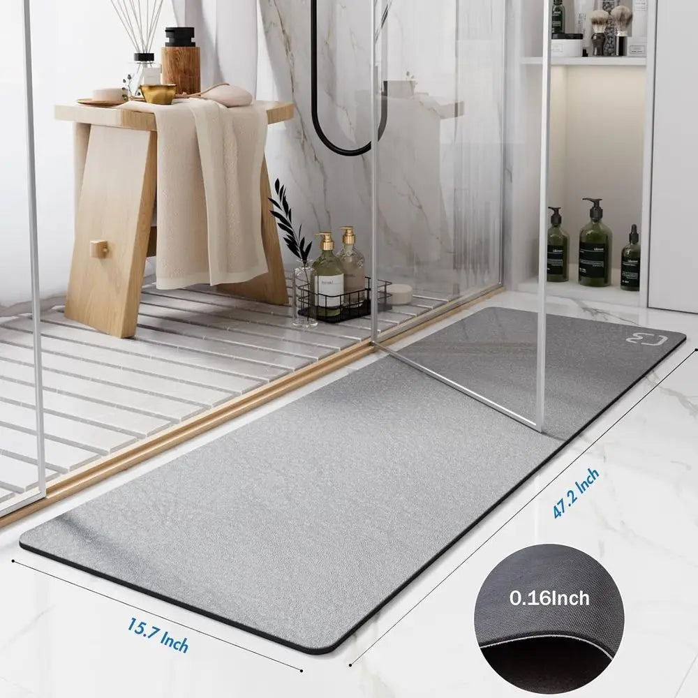 Absorbent Diatomite Stone Bath Mat Non Slip Rubber Backed