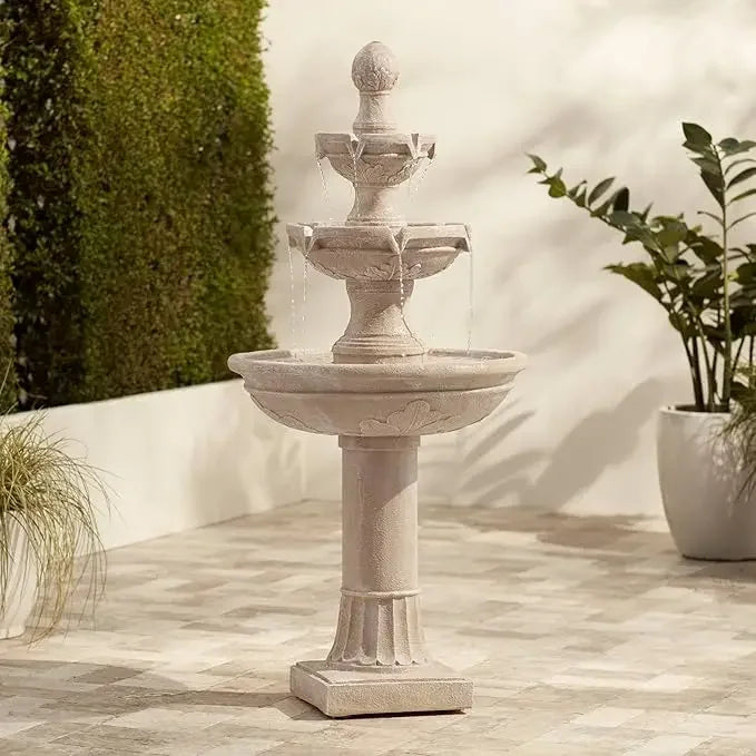 Rustic Outdoor Three Tier Floor Fountain For Garden And Lawn