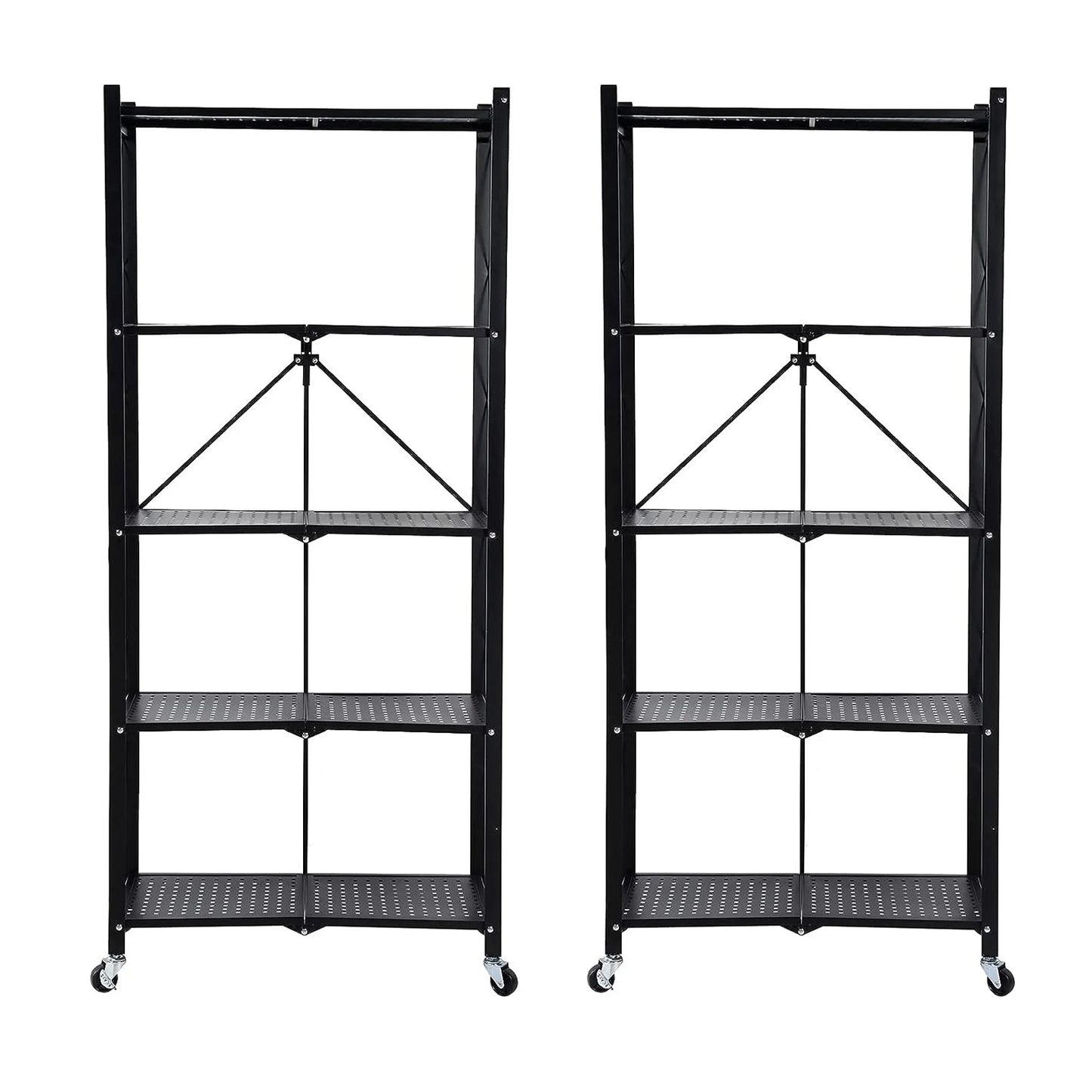 Storage Shelving 5 Tier With Wheel Unit Metal Shelf