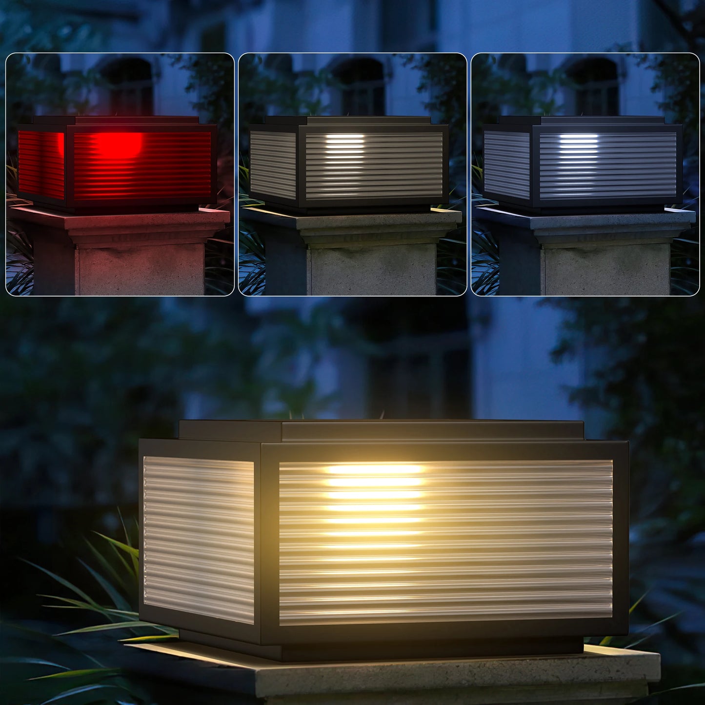 Solar Pillar Lights Outdoor LED Post Cap IP67 Waterproof