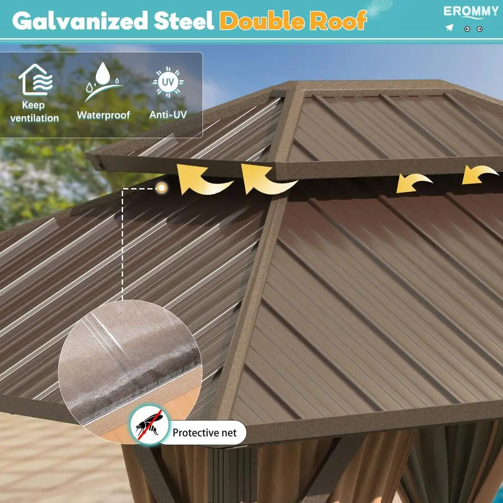 XPLV Hardtop Gazebo Aluminum Frame With Galvanized Steel Roof