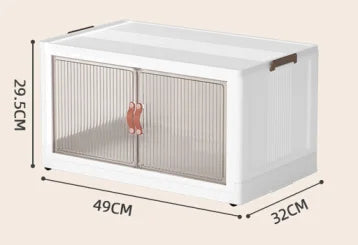 3 Tier Foldable Storage Box With Wheels Stackable Portable Organizer