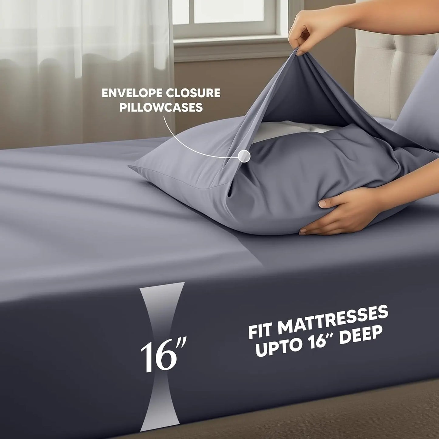 4 Piece Microfiber Sheet Set Soft Breathable Oeko Tex Certified